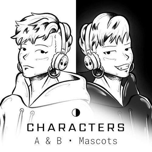 Characters tile showing A and B from the VISIV universe