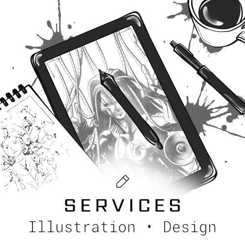 Services tile showing illustration and visual design